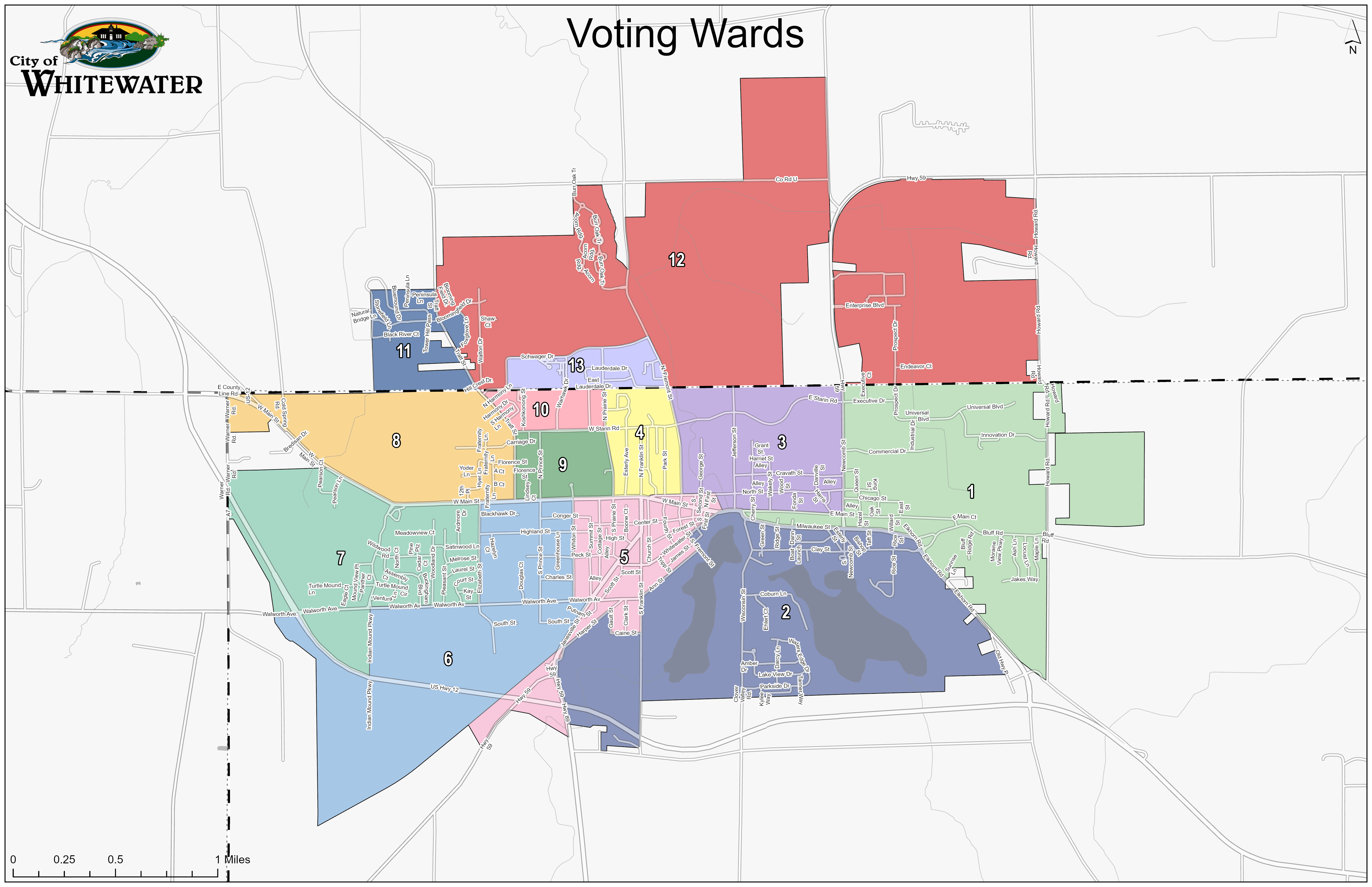 Voting Wards with Roads 2025
